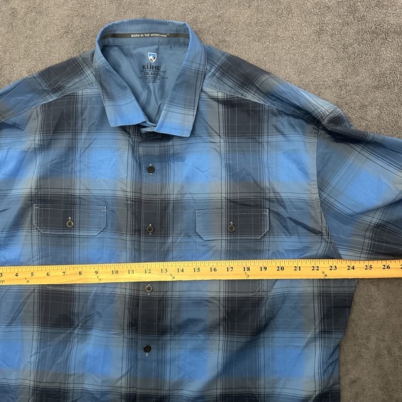 KUHL mens plaid shirt button up size 2XL double pocket outdoor comfort hiking - Picture 7 of 9